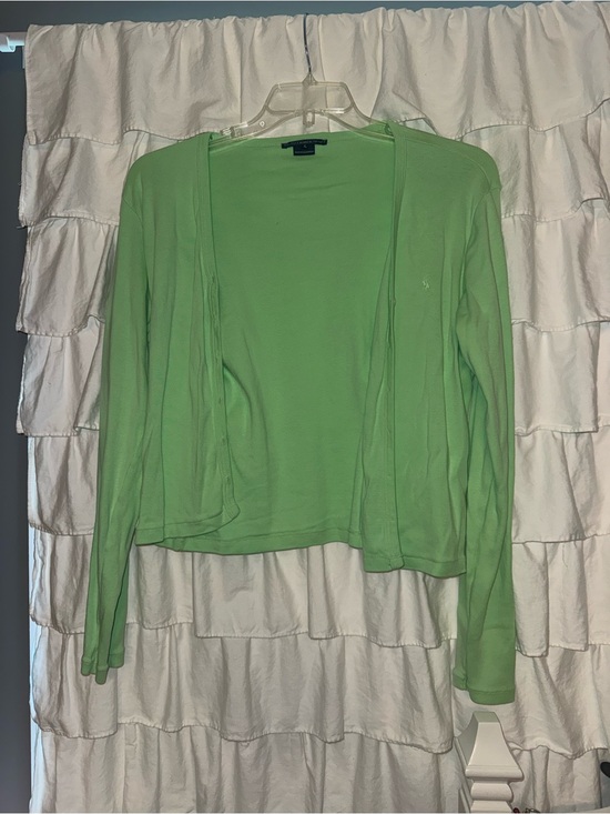 Ralph Lauren Sweaters - Ralph Lauren Light Green Open-Front Cardigan